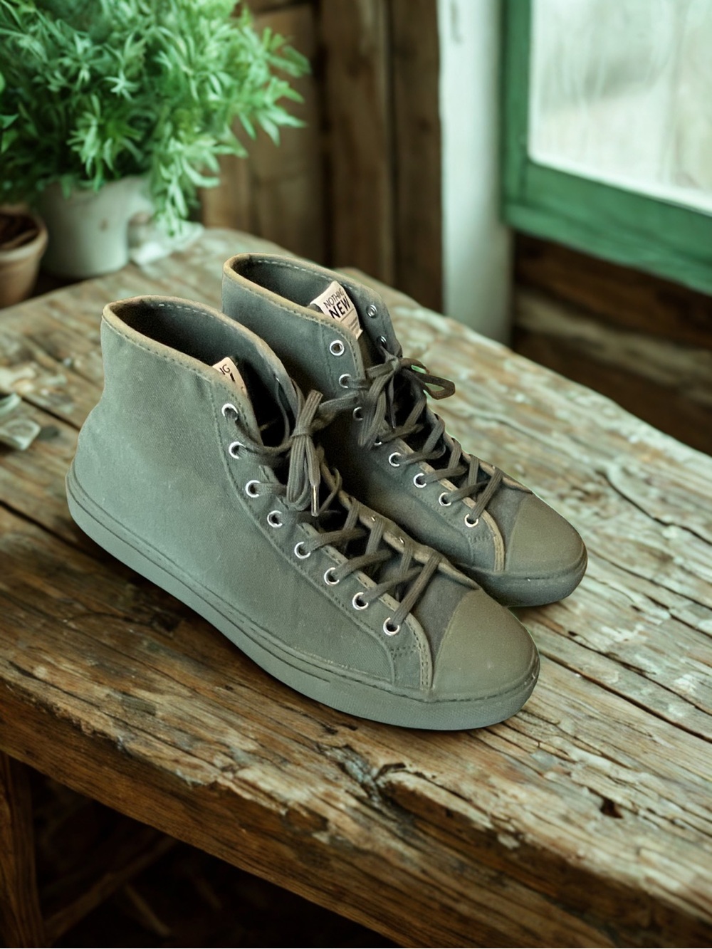 NOTHING NEW Men’s High Top Sneakers Green Size 9M NWOT - Picture 4 of 12